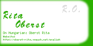 rita oberst business card